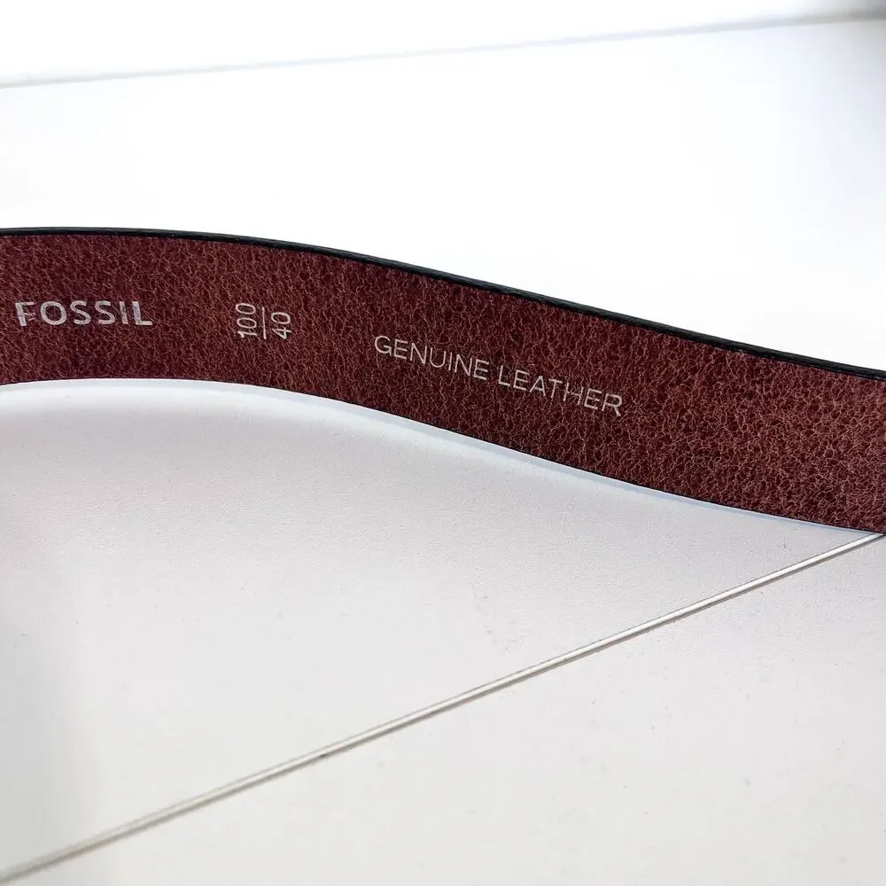 Fossil Men’s Stuart Classic Leather Belt Size 40 100 Brown‎ Western Minimal